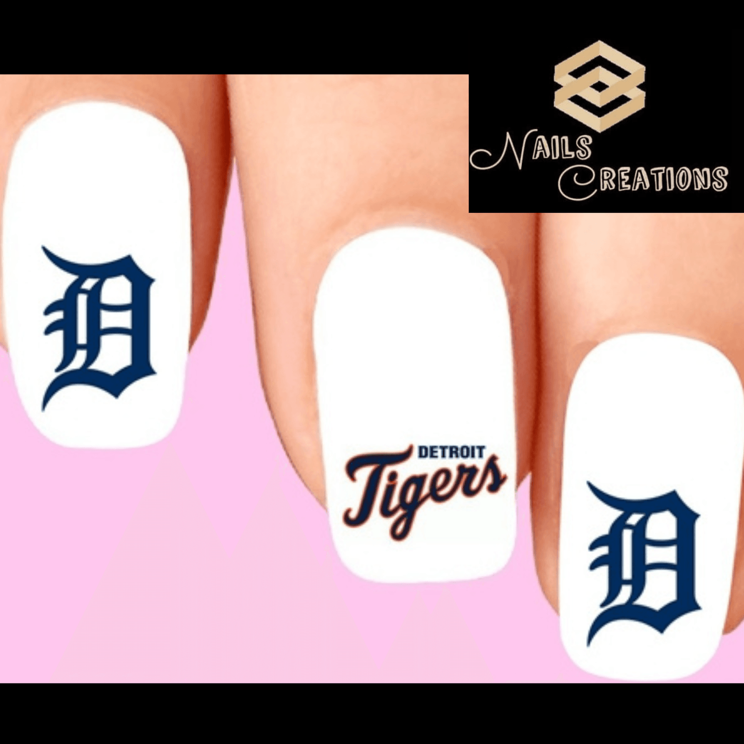 Detroit Tigers Baseball Nail Decal Stickers