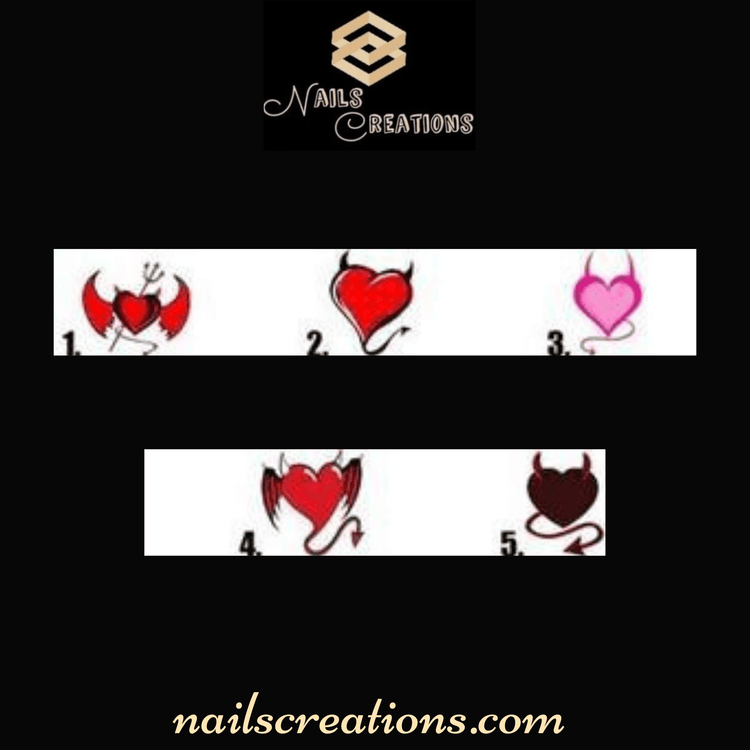 Devil Heart Waterslide Nail Decals - Nails Creations