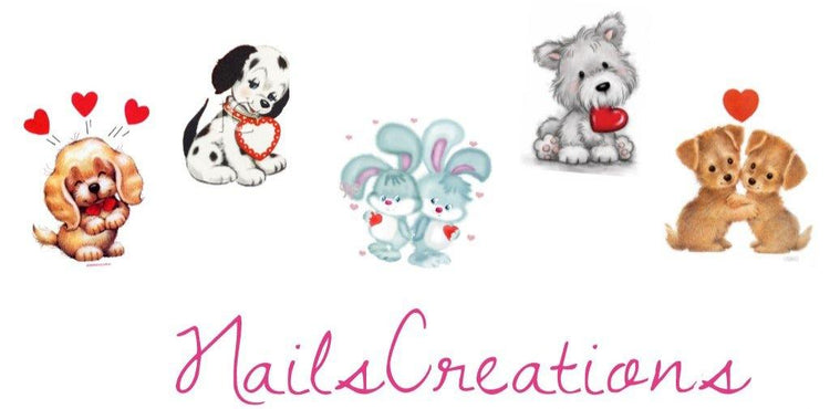 Dogs and Bunnies Valentine's Assorted Nail Art Water Slides Decals - Nails Creations