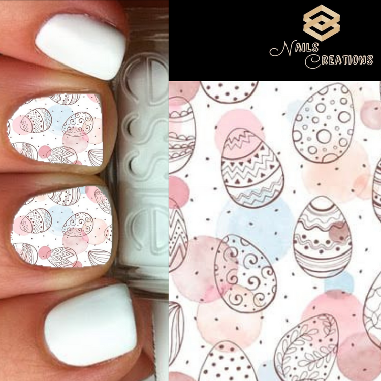 Easter Eggs Full Nail Art Waterslide Decal Design - Nails Creations
