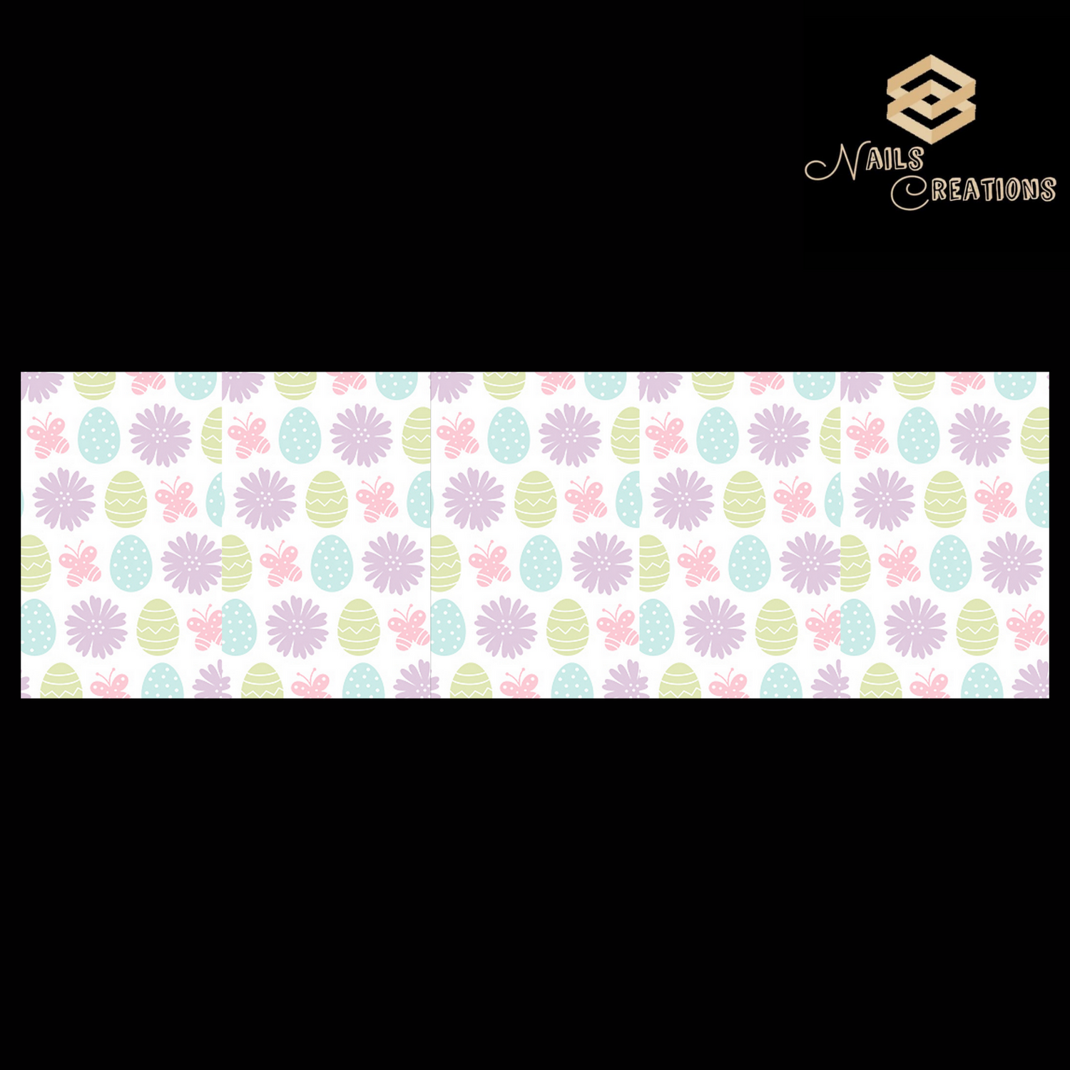 Easter Eggs with Butterflies and Flowers Full Nail Art Waterslide Decal Design - Nails Creations
