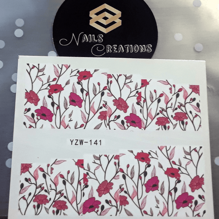 Elegant Floral Nail Art Full Waterslide Flower Decals - A141 - Nails Creations