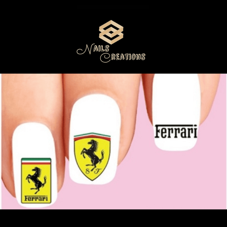 Ferrari Assorted Set Nail Decals Stickers Waterslide Nail Art Design - Nails Creations