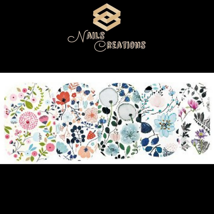 Flowers Nail Art Full Waterslide Decals - WG283 - Nails Creations