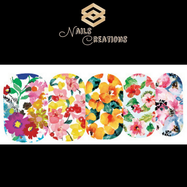 Flowers Nail Art Full Waterslide Decals - WG284 - Nails Creations
