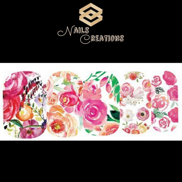 Flowers Nail Art Full Waterslide Decals WG285 - Nails Creations