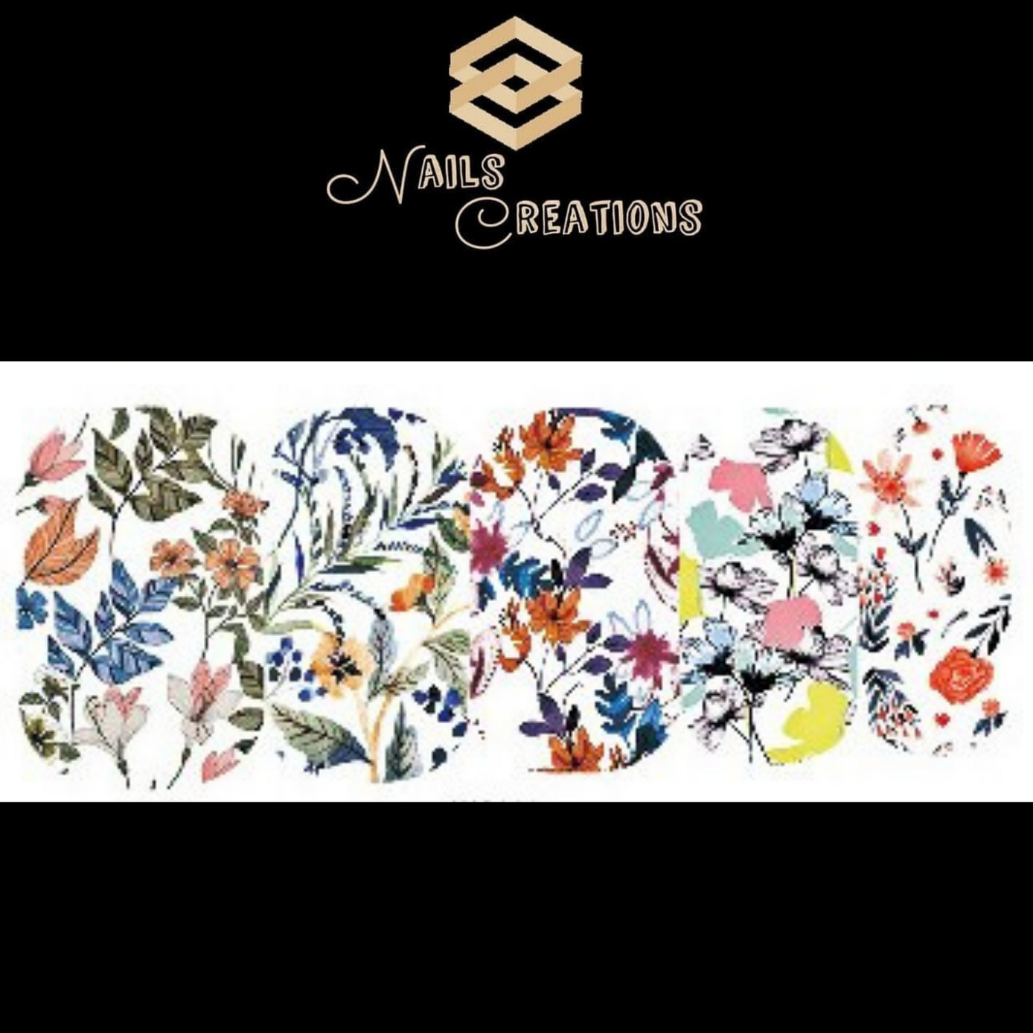Flowers Nail Art Full Waterslide Decals WG290 - Nails Creations