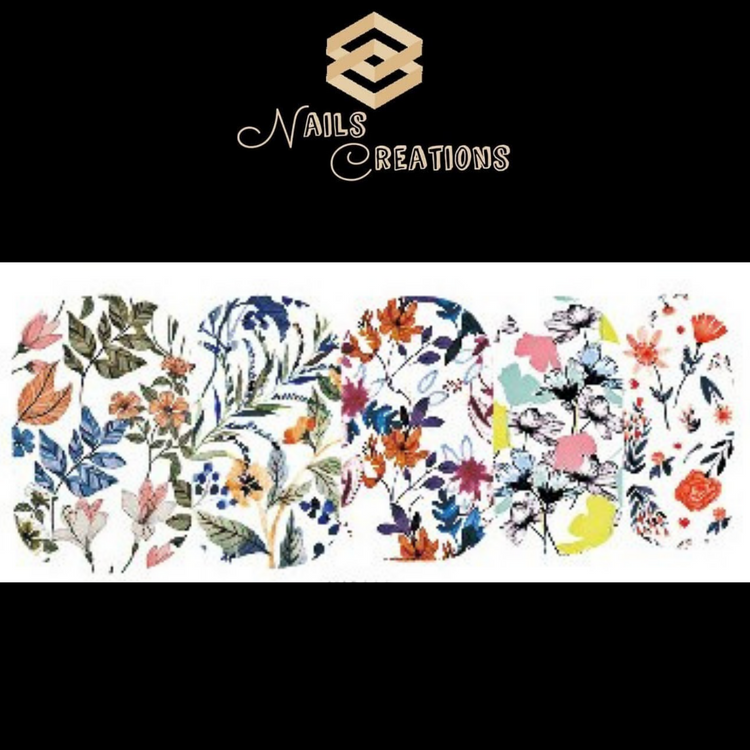 Flowers Nail Art Full Waterslide Decals WG290 - Nails Creations