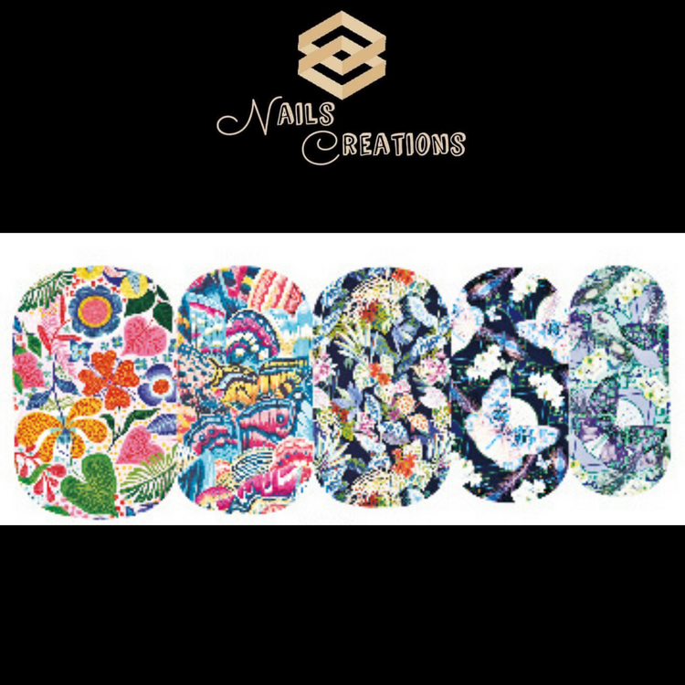 Full Nail Decals with flowers Waterslide - Nails Creations