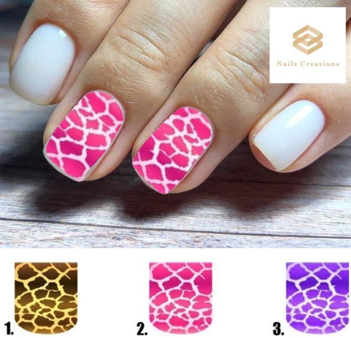 Giraffe Print Spots Full Nail Decals Stickers Water Slides Nail Art - Nails Creations