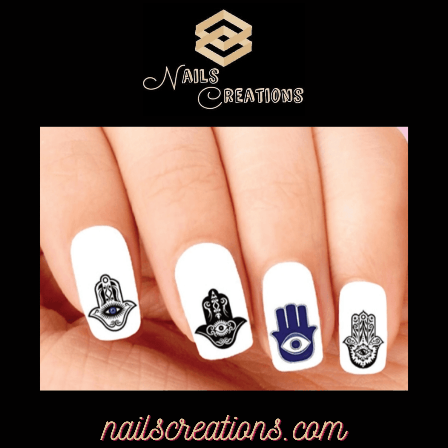 Hamsa Waterslides Nail Decals Set of 48 - Nails Creations