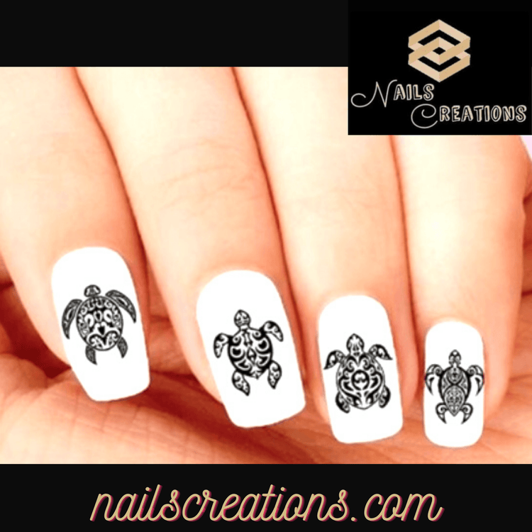 Hawaiian Tribal Turtles Assorted Set of 20 Waterslide Nail Decals - Nails Creations