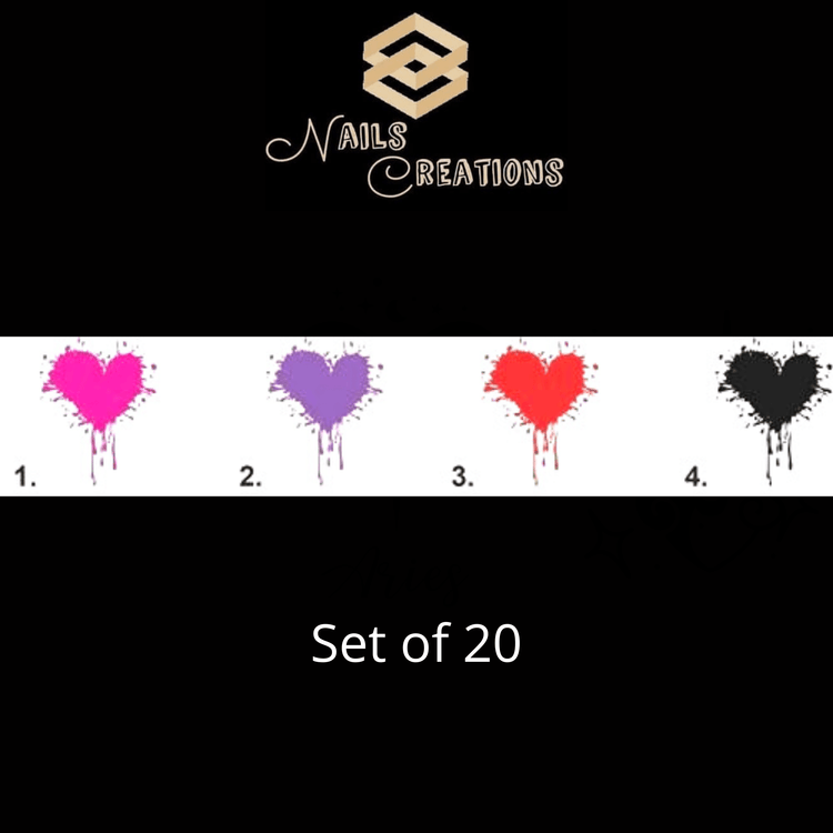 Heart Dripping Spatter Waterslide Nail Decals - Nails Creations
