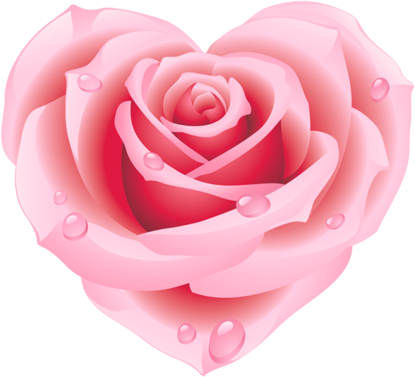 Heart Pink Rose - Nail Art Waterslide Decals - Nails Creations - Nails Creations