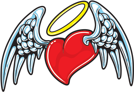 Heart With Angel Wings - Nail Art Decals - Waterslide - Nails Creations