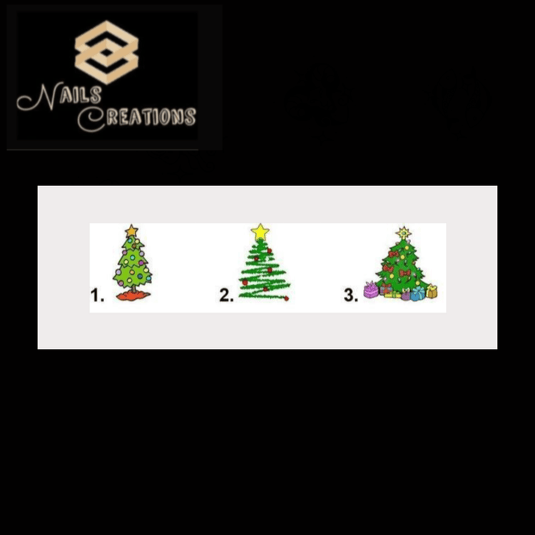 Holiday Christmas Tree Waterslide Nail Decals - Nails Creations