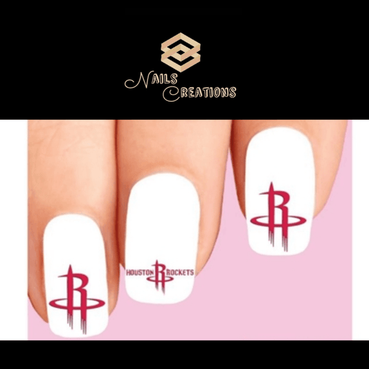 Houston Rockets Basketball Assorted Nail Decals Stickers Waterslide Nail Art Design - Nails Creations