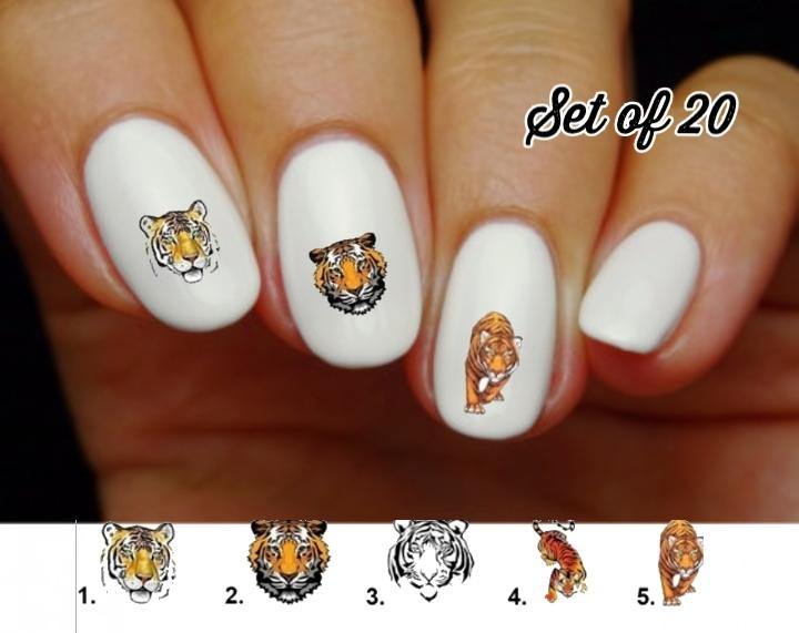 Tiger Nail Decals Stickers Water Slides Nail Art - Nails Creations