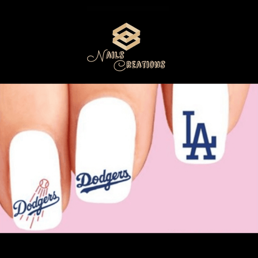 Los Angeles Dodgers Baseball Assorted Nail Decals Stickers Waterslide Nail Art Design - Nails Creations