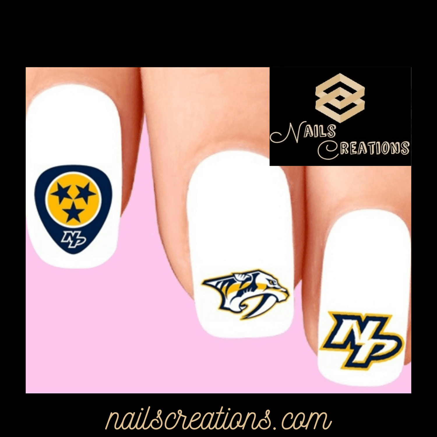 Nashville Predators Hockey Nail Decals Stickers Waterslide Nail Art - Nails Creations