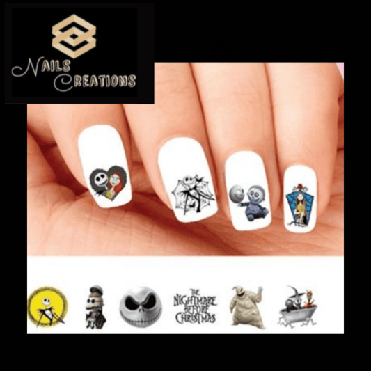 Nightmare Before Christmas Assorted Set of 20 Waterslide Nail Decals - Nails Creations