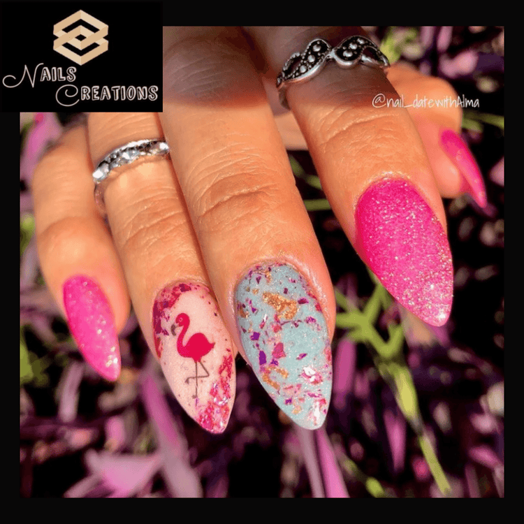 Pink Flamingo Nail Decals Stickers Water Slides Nail Art - Nails Creations
