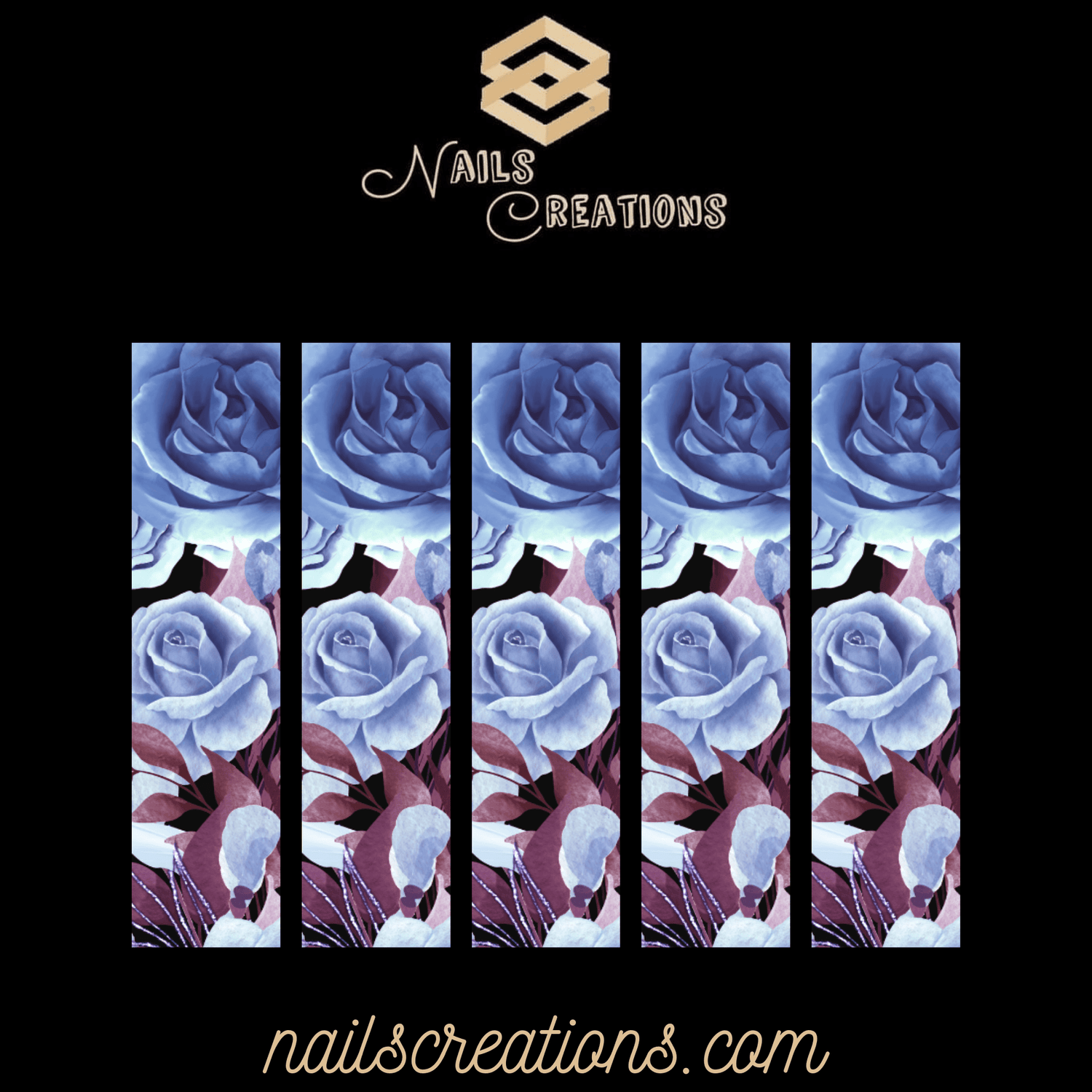 Floral X-Long Full Waterslide Nail Decals - Floral Design - Nails Creations