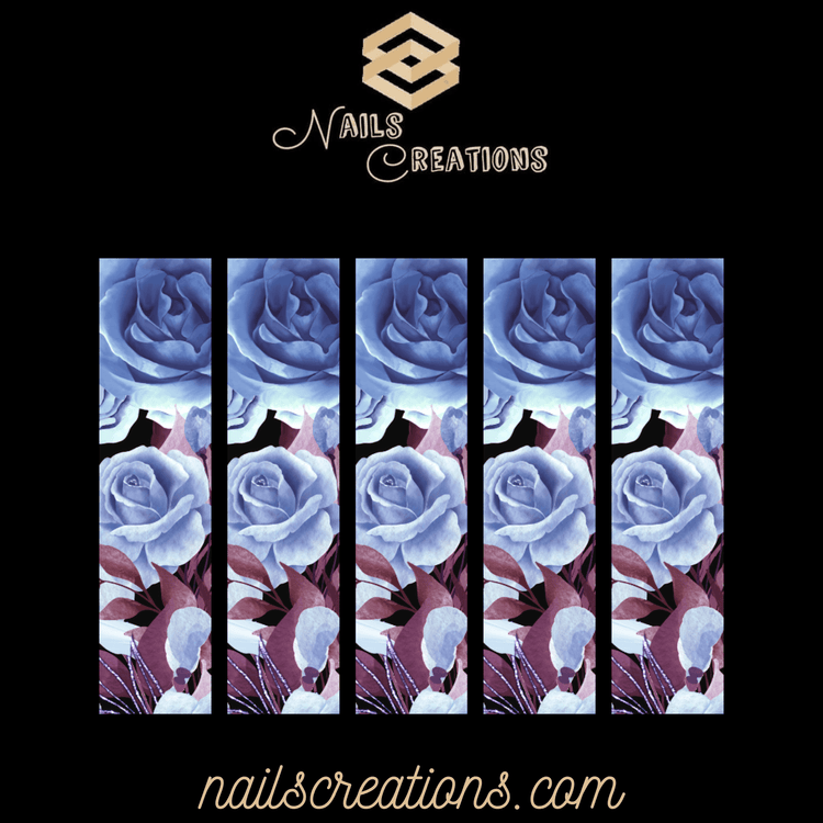 Floral X-Long Full Waterslide Nail Decals - Floral Design - Nails Creations