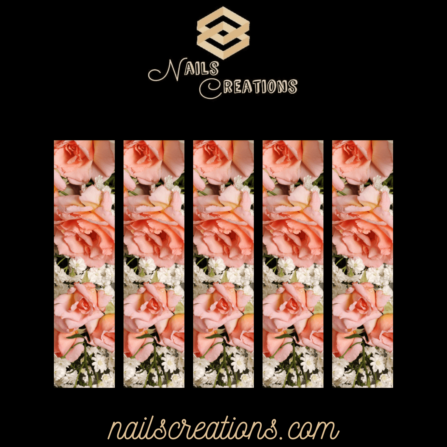 Floral X-Long Full Waterslide Nail Decals - Floral Design - Nails Creations