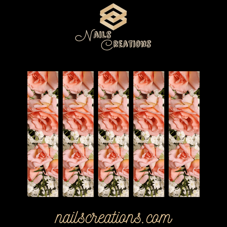 Floral X-Long Full Waterslide Nail Decals - Floral Design - Nails Creations