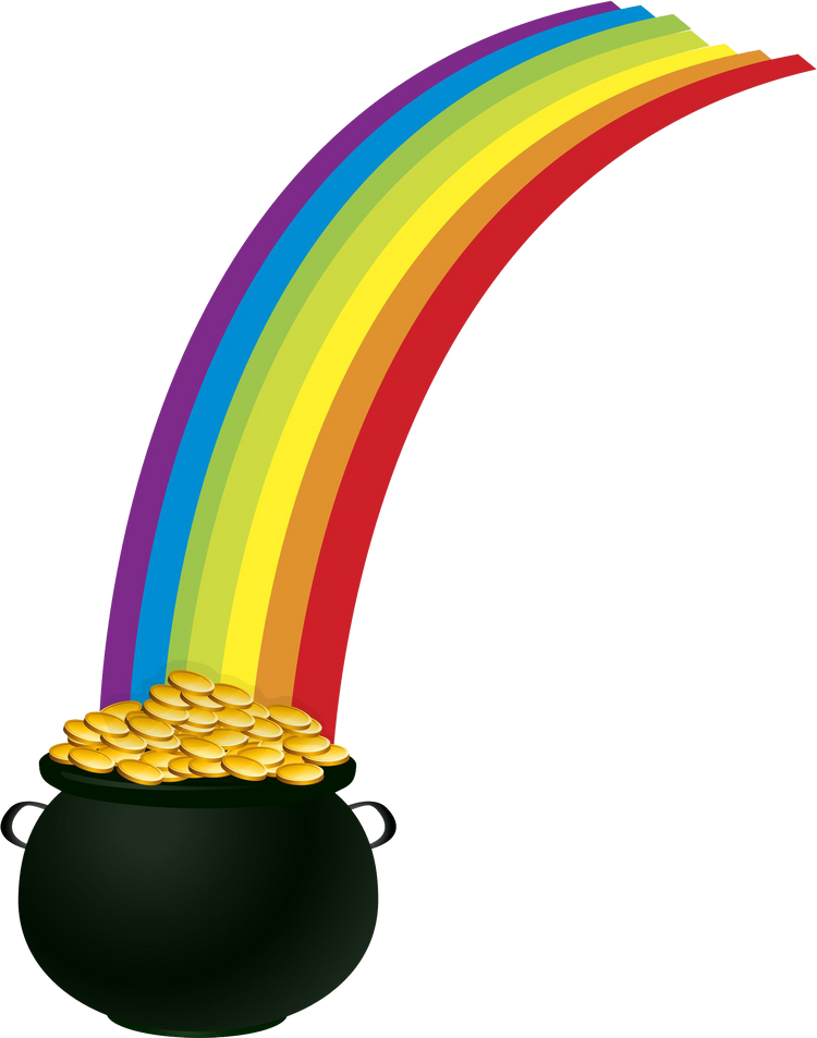 Pot of Gold Rainbow Nail Art Decals Stickers - Waterslide - Nails Creations