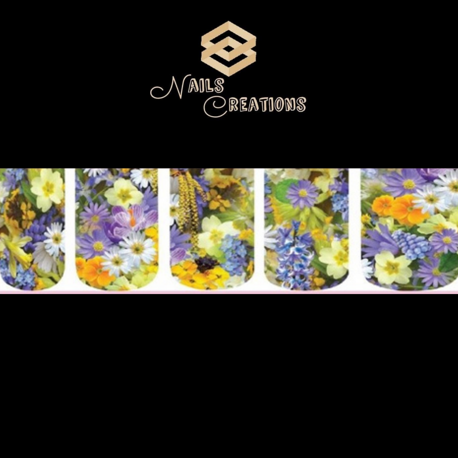 Purple Spring Flowers Full Waterslide Nail Decals - Nails Creations