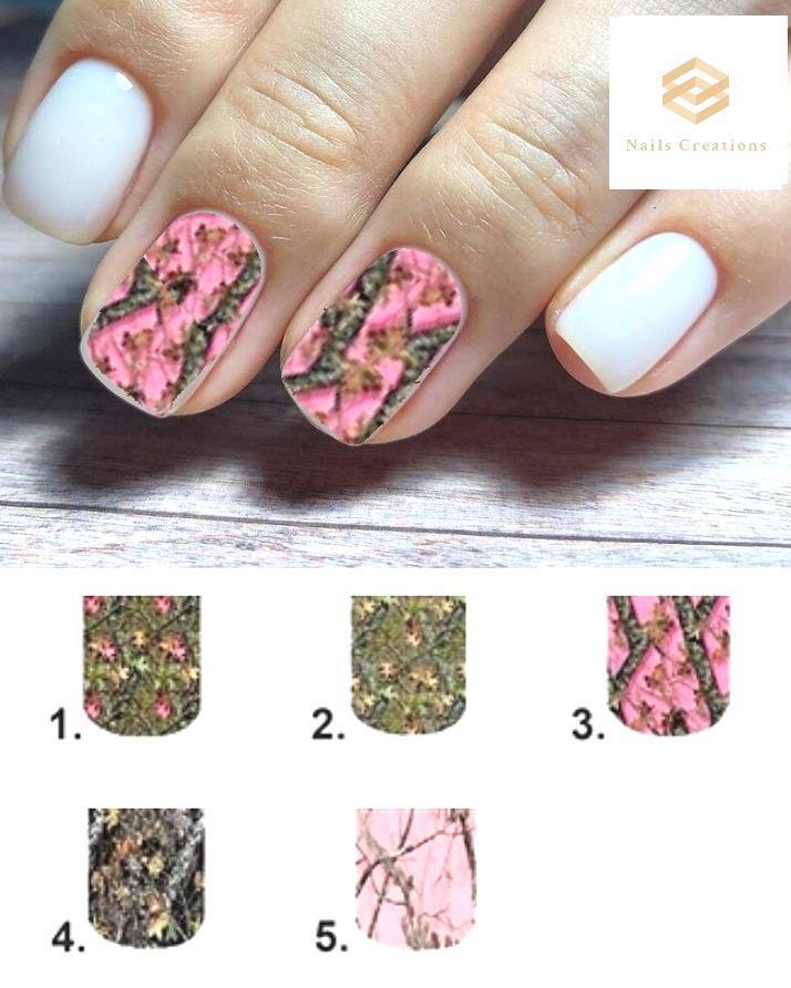 Realtree Camo Mossy Oak Full Nail Decals Stickers Water Slides Nail Art - Nails Creations