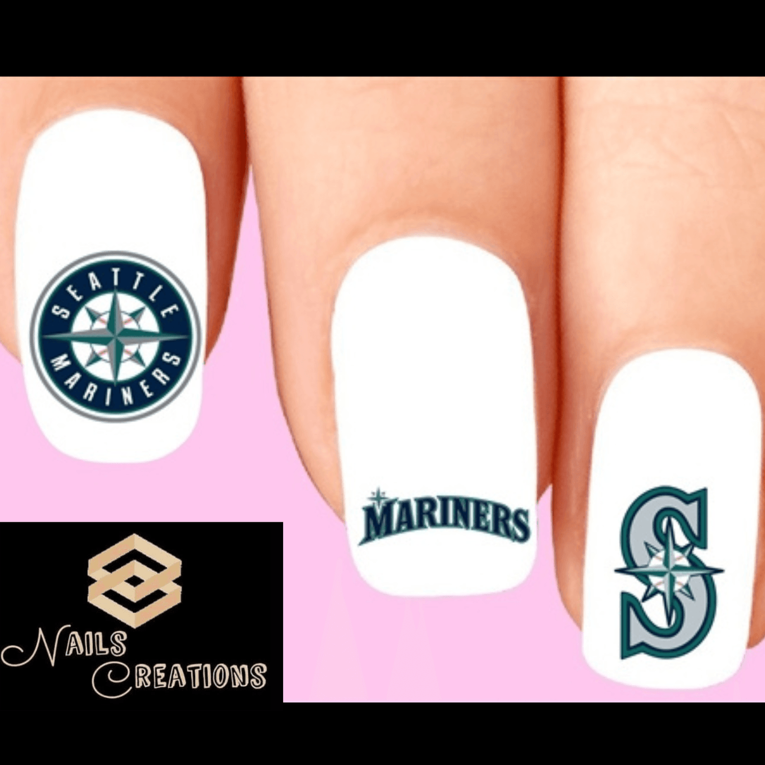Seattle Mariners Baseball Nail Decal Stickers