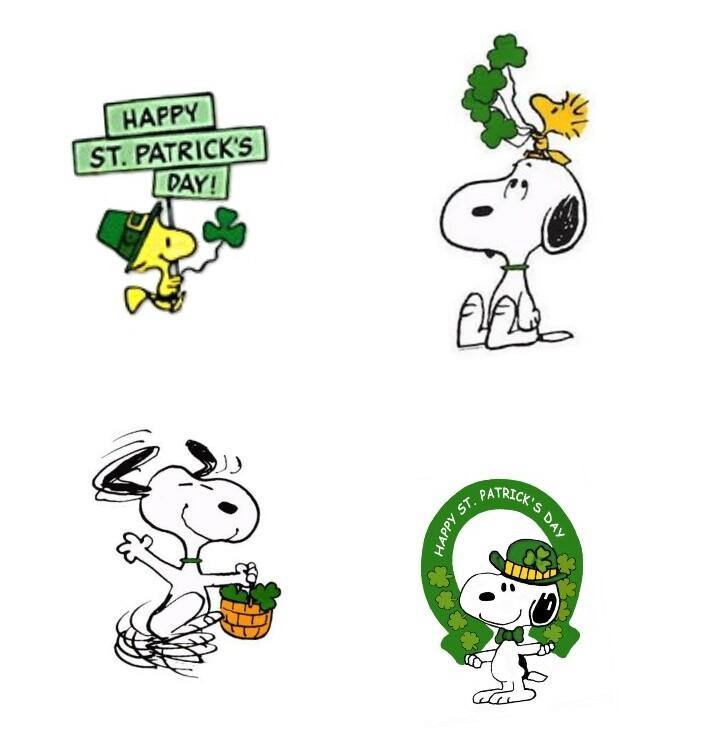 Snoopy Woodstock Happy St Patricks Day Assorted Waterslide Nail Decals - Nails Creations