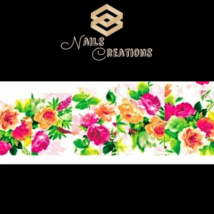 Spring Flower Print Full Nail Art Waterslide Decal Design - Nails Creations