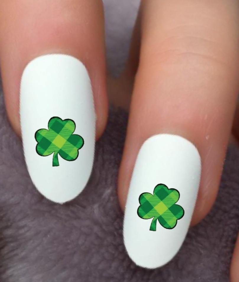 St Patricks Day Shamrock Waterslide Nail Decals - Nails Creations