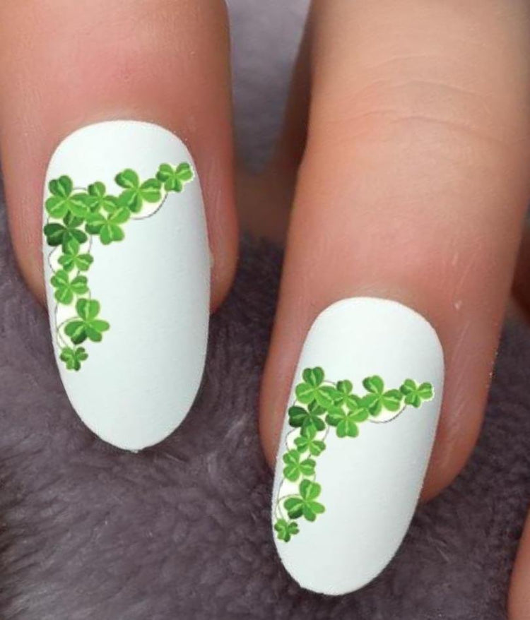 St Patricks Day Shamrocks Waterslide Nail Decals - Nails Creations
