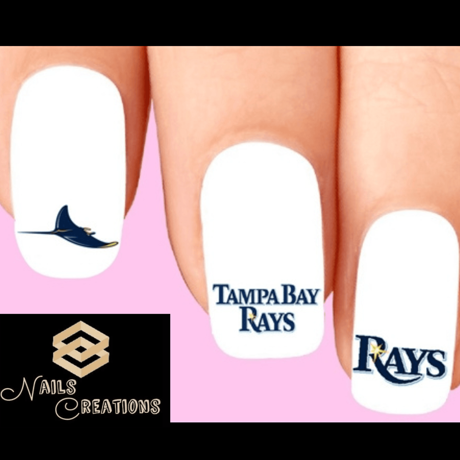 Tampa Bay Rays Baseball Nail Decal Stickers
