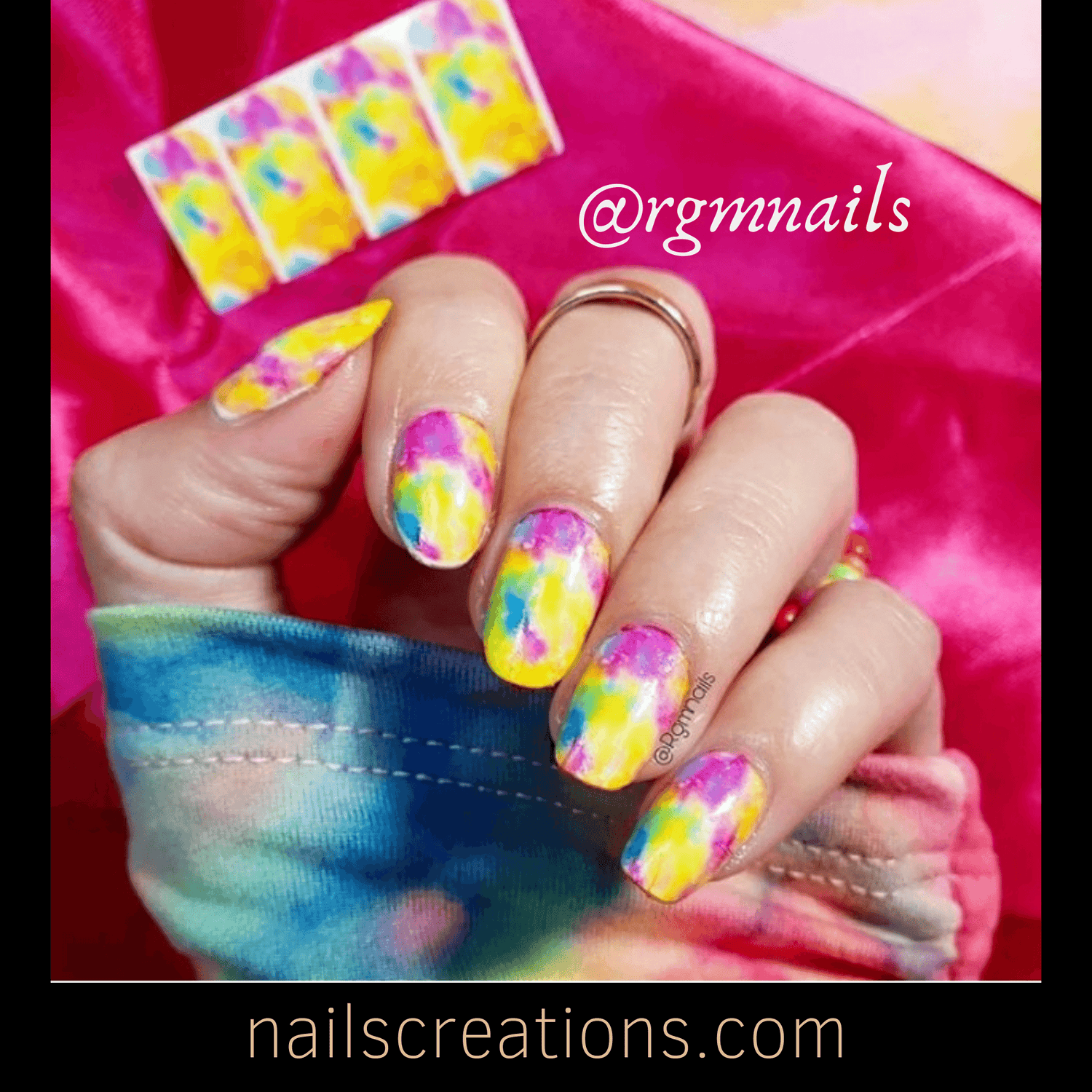Tie dye Design #1 Waterslide Full Nail Art Decals - Nails Creations