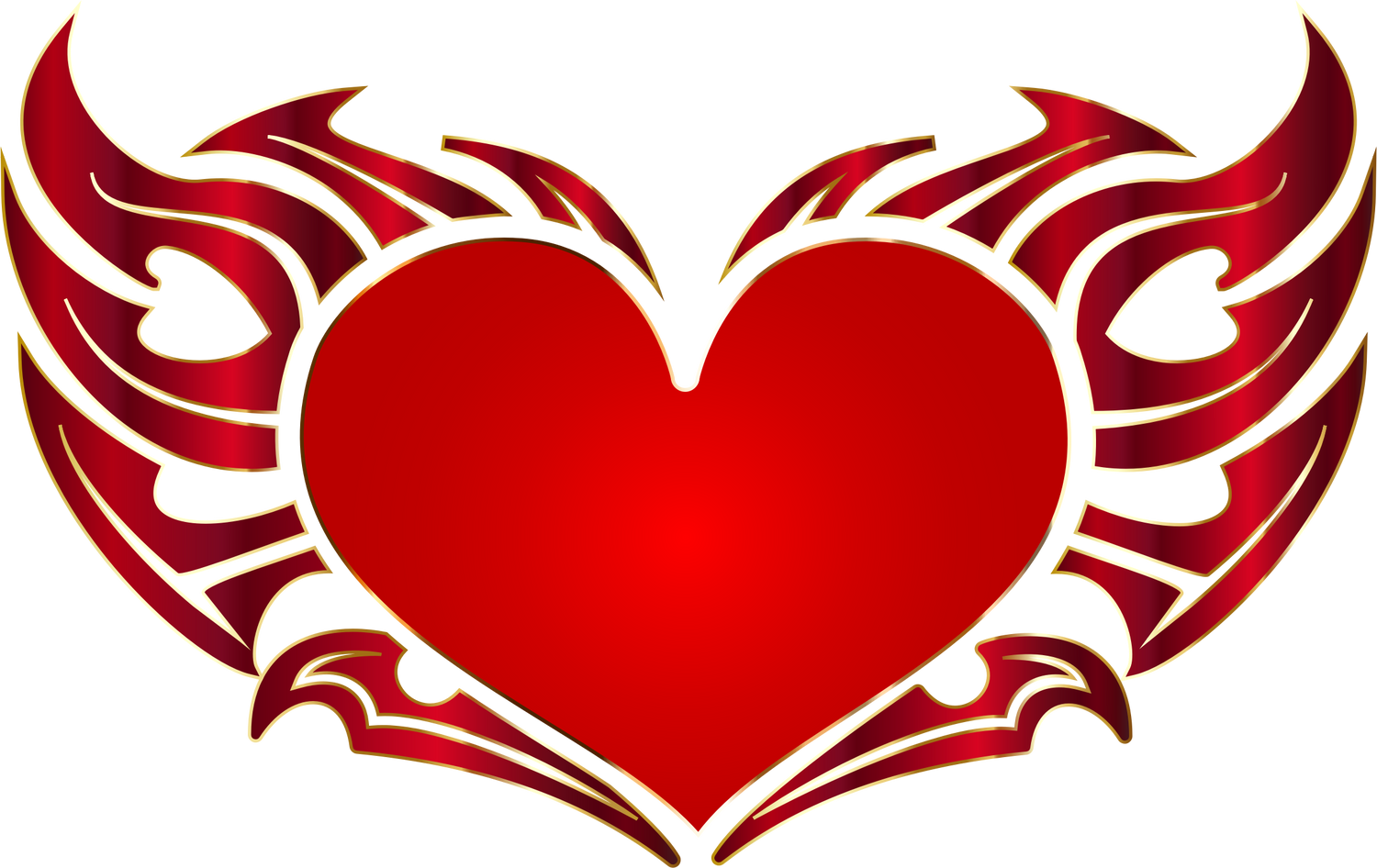 Tribal Red Heart - Nail Art Waterslide Decals - Nails Creations - Nails Creations