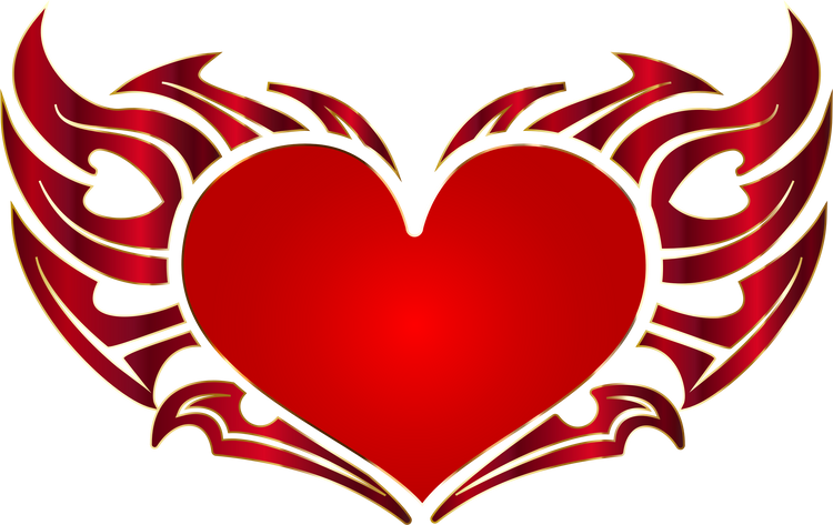 Tribal Red Heart - Nail Art Waterslide Decals - Nails Creations - Nails Creations