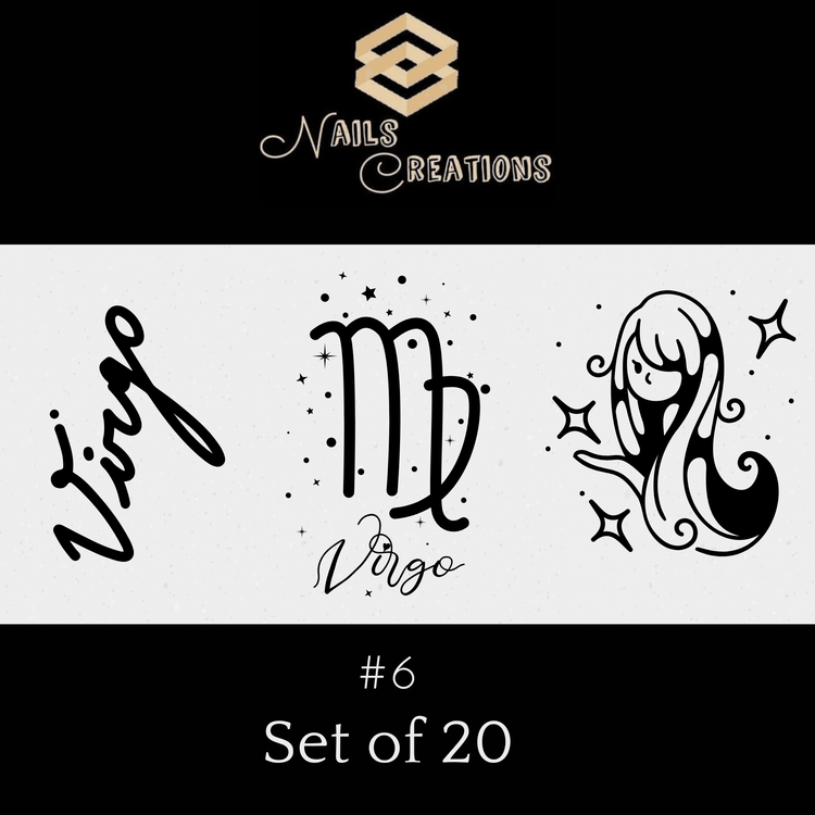 Zodiac Signs Astrology Waterslide Nail Decals Set of 20 - Nails Creations
