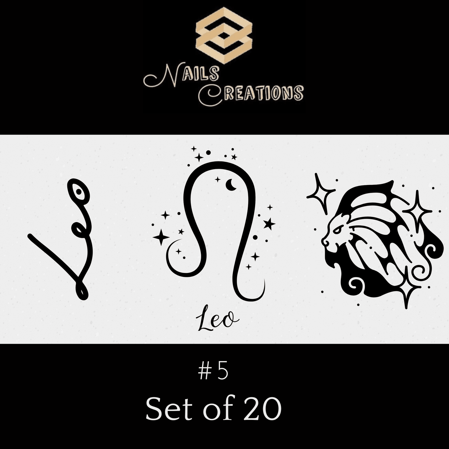 Zodiac Signs Astrology Waterslide Nail Decals Set of 20 - Nails Creations