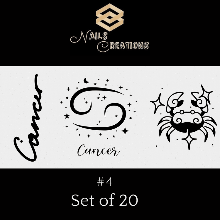 Zodiac Signs Astrology Waterslide Nail Decals Set of 20 - Nails Creations