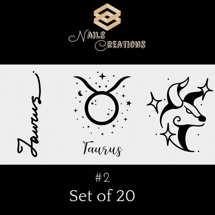 Zodiac Signs Astrology Waterslide Nail Decals Set of 20 - Nails Creations