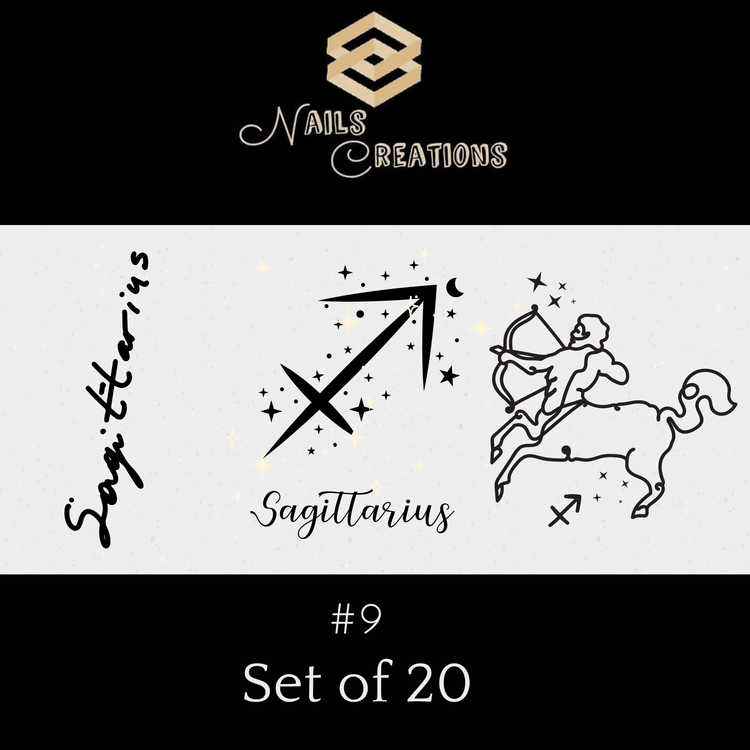 Zodiac Signs Astrology Waterslide Nail Decals Set of 20 - Nails Creations