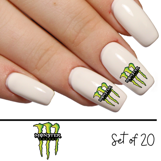 Monster Energy Nail Stickers Waterslide Decals Set of 20