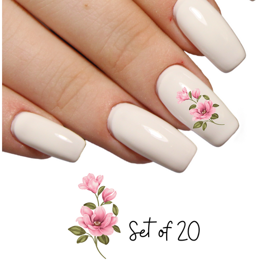 Floral Magnolia Nail Decals Stickers Water Slides Nail Art