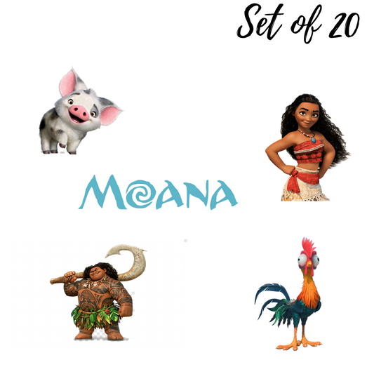 20 Moana Nail Art Water Slide Decal Stickers – Perfect for DIY Nail Designs
